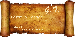 Gegán Tardos névjegykártya